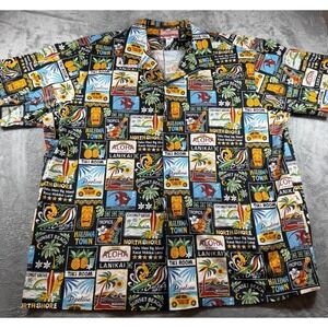 RJC Hawaiian Shirt Mens 4X Made Hawaii Aloha Tiki Surf North Shore Camp